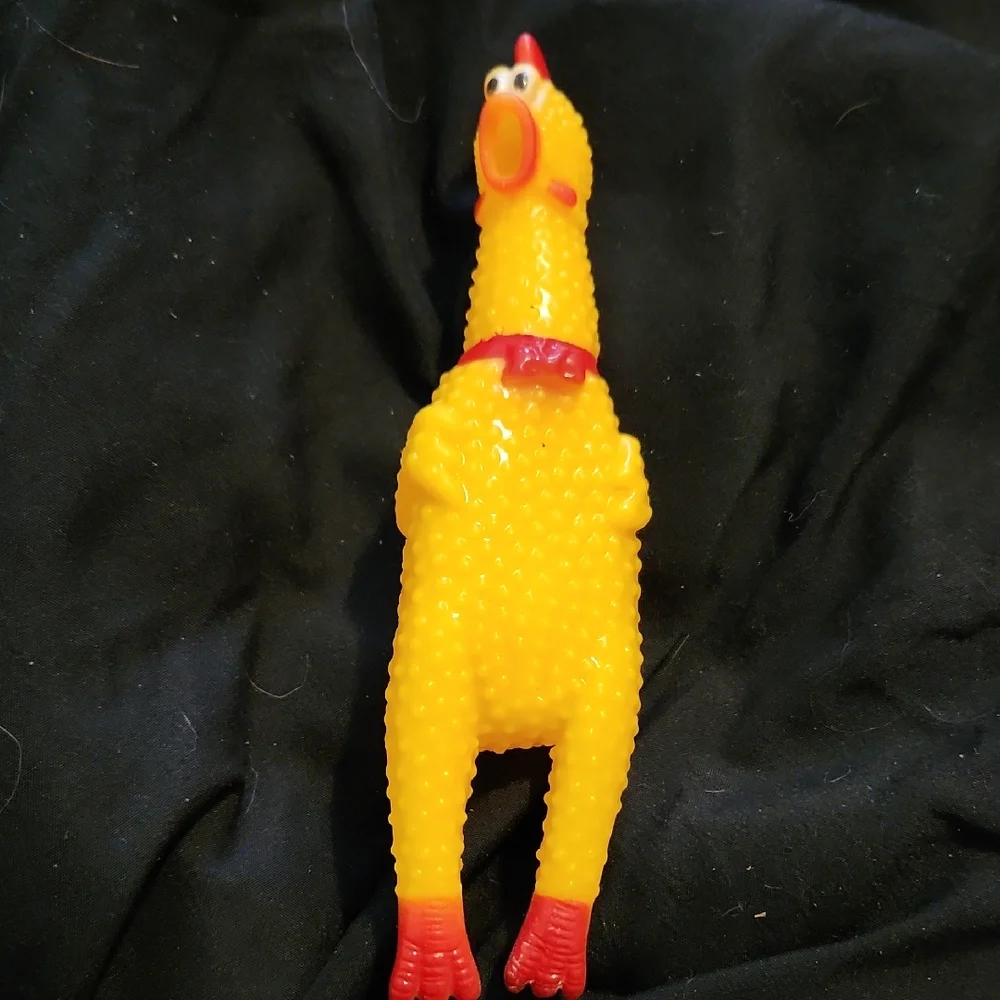 Yellow Rubber Chicken Squeaky Toy